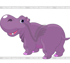 Cartoon Hippo - stock vector clipart