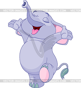 Happy Baby Elephant - vector clipart