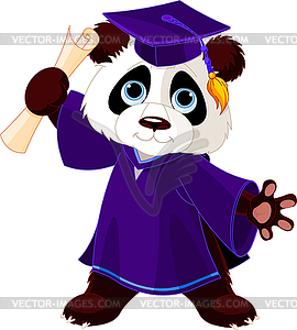 Панда-выпускник - рисунок в векторном формате