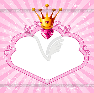 Princess pink frame - vector clipart