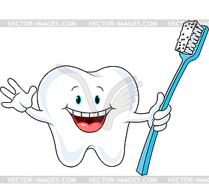 Cartoon Tooth Character - vector image