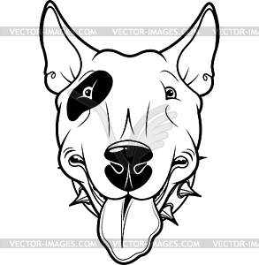Bull Terrier - white & black vector clipart
