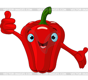 Pepper Character giving thumbs up - vector clipart