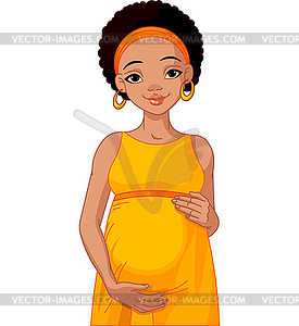 African pregnant woman prepared to be mother - vector clipart