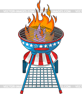 Patriotic barbeque Grill - royalty-free vector clipart