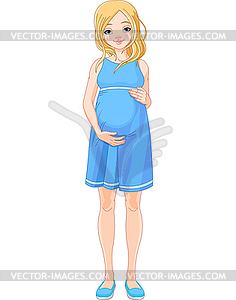 Happy pregnant woman - vector clipart