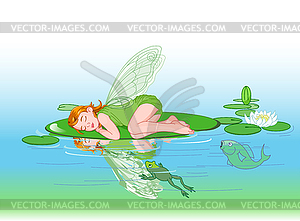 Sleeping fairy - vector clipart