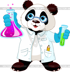 Panda Ученый - векторное изображение EPS