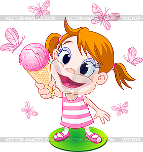 Ice Cream Girl - vector clipart