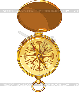 Old Look Compass With Windrose - vector clipart