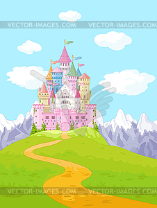 Сказка замок Пейзаж - изображение в векторном виде