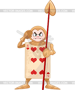 Queen of Hearts Guard - vector clipart