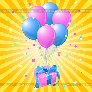 Balloons gift - vector image