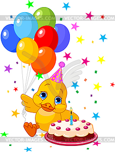 Duckling’s Birthday - vector clipart