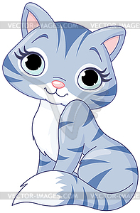Симпатичный котенок - векторное изображение клипарта