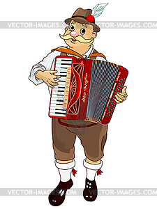 Oktoberfest Accordion Player - vector clipart