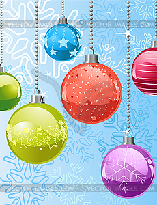 Christmas snowflakes and balls - vector image