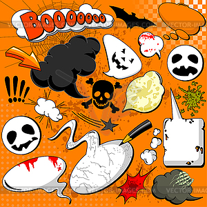 Halloween Comic speech bubbles - vector clipart
