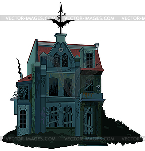 Spooky haunted house - vector EPS clipart