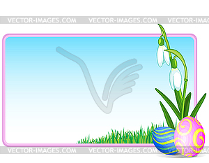 Easter eggs and flowers - vector image