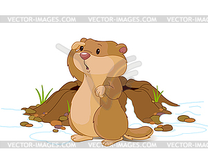 Groundhog Day - color vector clipart