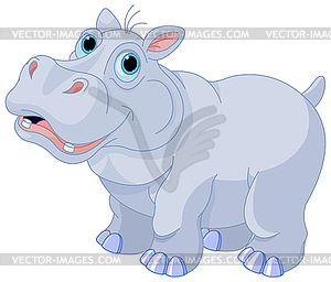 Mischievous hippo - stock vector clipart