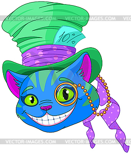 Cheshire Cat in Top Hat - vector image