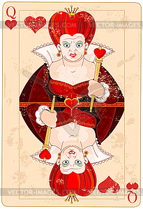 Queen of Hearts Card - vector EPS clipart