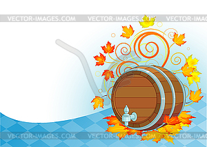 Oktoberfest beer keg - stock vector clipart