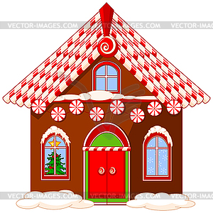 Christmas house - vector image