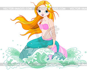 Beautiful Mermaid - vector clip art