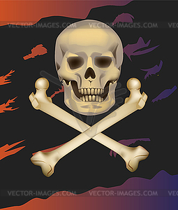 Jolly Roger .Skull and crossbones .  - vector clip art
