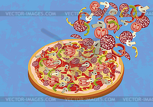 Pizza menu restaurant - vector clipart