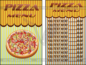 Pizza, menu , restaurant , vector illustration - vector clip art