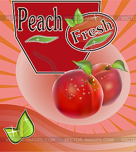 Fresh peach juice Banner  - vector image