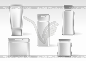 Vector cosmetics containers , packaging - vector image