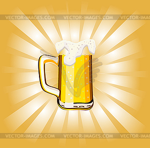 Glass goblet with beer and foam - vector clipart / vector image