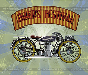 Bikers Festival retro , vector  - vector image
