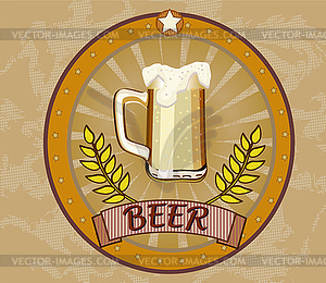 Glass goblet with beer and foam - vector clipart