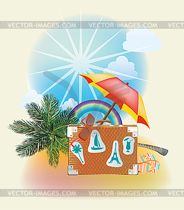 Summer vacation and travel design - royalty-free vector clipart