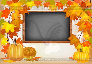 Autumn pumpkin holiday postcard - vector clipart / vector image