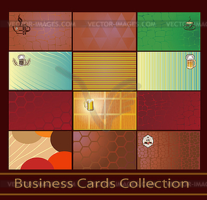 Set of business cards on the topic of beer and coffee - vector clipart / vector image