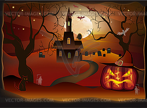 Halloween-праздник, который все ждут и страх - изображение в векторном виде