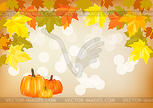 Autumn pumpkin holiday postcard - vector clipart