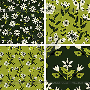 Floral patterns - vector clip art
