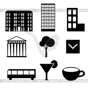 City icons - vector clipart / vector image