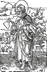 Святой Матиас - рисунок в векторе