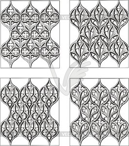 Set of square ornate patterns - vector clipart