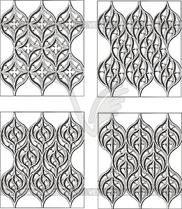 Set of square ornate patterns - vector clipart