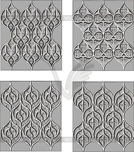 Set of square ornate patterns - vector clipart